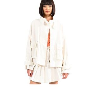 Excuse Vintage Oversized Cotton Cropped Women's Jacket Plus Size Dead Stock Nwot